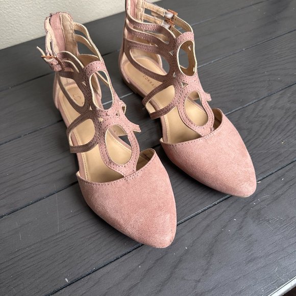LC Lauren Conrad suede flats, Dusty Pink, Size 9 - Picture 3 of 7